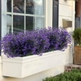 thumbnail image 5 of Artificial Greenery, Plastic Plants Fake Bell Grass Flowers Lifelike Patio Yard Corridor Indoor Outdoor Home Garden Balcony Party Pot Planter Filler Table Arrangement Decoration Purple 4 pcs, 5 of 5