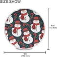 thumbnail image 3 of Dreamtimes Round Tablecloth 60", Christmas Snowmen Table Cover Water Resistant Spill Proof Large Table Cover for Indoor & Outdoor Family Gathering Dinner, BBQ Christmas Decoration, 3 of 7