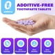 thumbnail image 5 of Pastillas de dientes moradas para blanquear las manchas de los dientes, pasta de dientes bucal refrescante con aminoácidos, 70 tabletas., 5 of 8