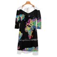 thumbnail image 3 of World Map Square Neck Dress Cute Loose Print Dresses Elegant Beach Party Dress Map Of The World World Map Collage Abstract Map, 3 of 4