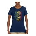 thumbnail image 2 of Wild Bobby, Jesus Is The Way John 14:6 Bible Verse, Inspirational/Christian, Women Graphic Tee, Navy, X-Large, 2 of 3