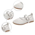 thumbnail image 4 of WEIGFI Toddler Baby Girls Sandals Closed Toe Breathable Mesh Ballet Soft Sole Casual Lightweight Adjustable Strap Funny Holiday Shoes,Silver,9-9.5 Years, 4 of 8
