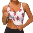 thumbnail image 3 of Picia Hand Drawn Strawberry Sports Bra for Women,Padded Strappy Sports Bras Medium Support Yoga Bra with Removable Cups,Running Yoga Bra-X-Large, 3 of 9
