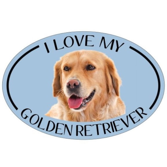 I Love my Golden Retriever Breed Oval Magnet