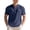 Navy, variant on New Mens Short Sleeve T Shirts Solid Color Stand Up Collar Shirt Summer Trendy Breathable Loose Youth Basic Cotton Top Male Cotton And Linen Casual Shirts White M