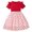 Red A4, variant on Hrsba Casual Dress for Girls,3-8years Girls' Fashion Punctuate Mesh Fly Sleeve Tie Short Sleeved Round Neck Dress,Kids Summer Dress,Pink ,100