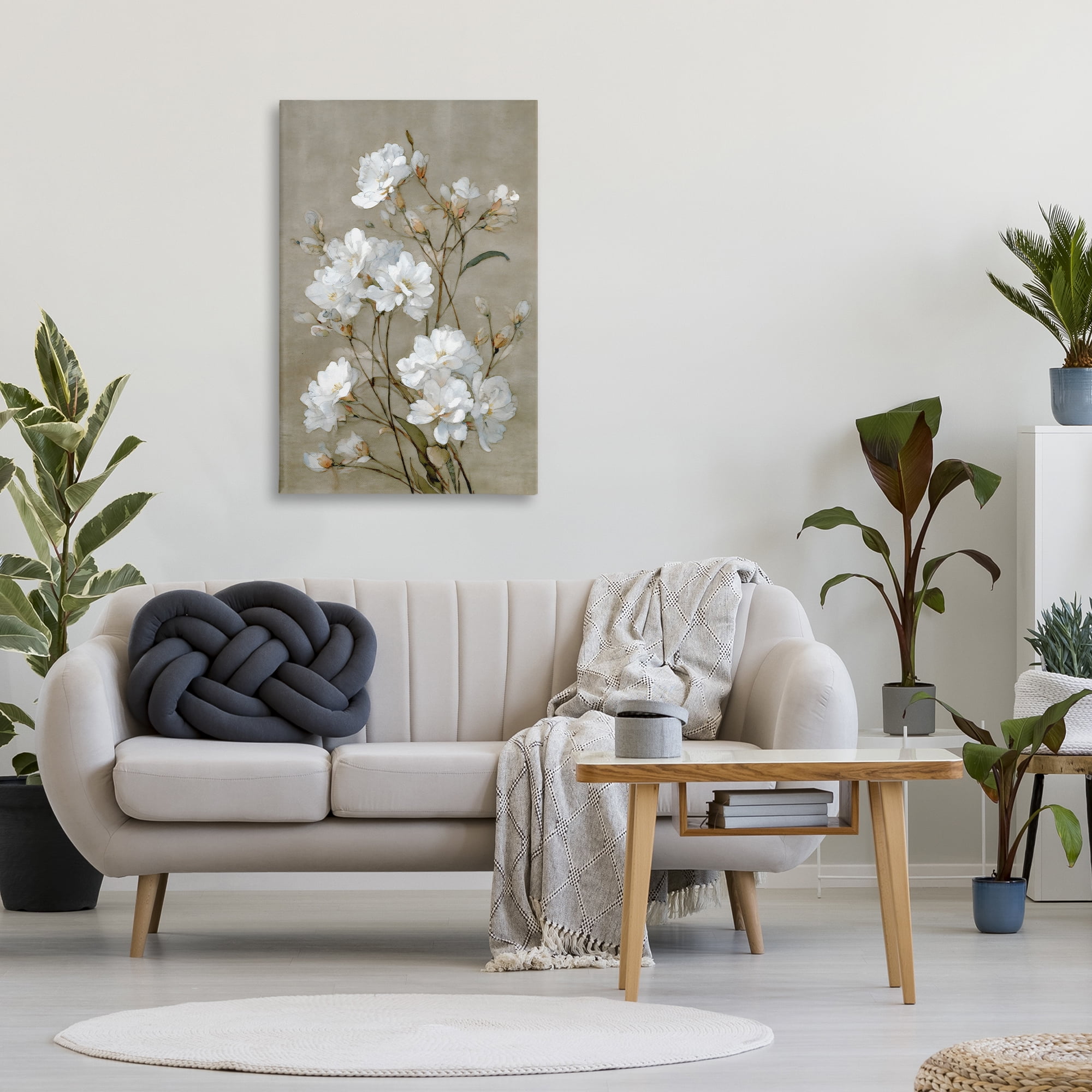 Stupell Industries Aged White Botanical Study Canvas Wall Art, design by Petal Prints Design