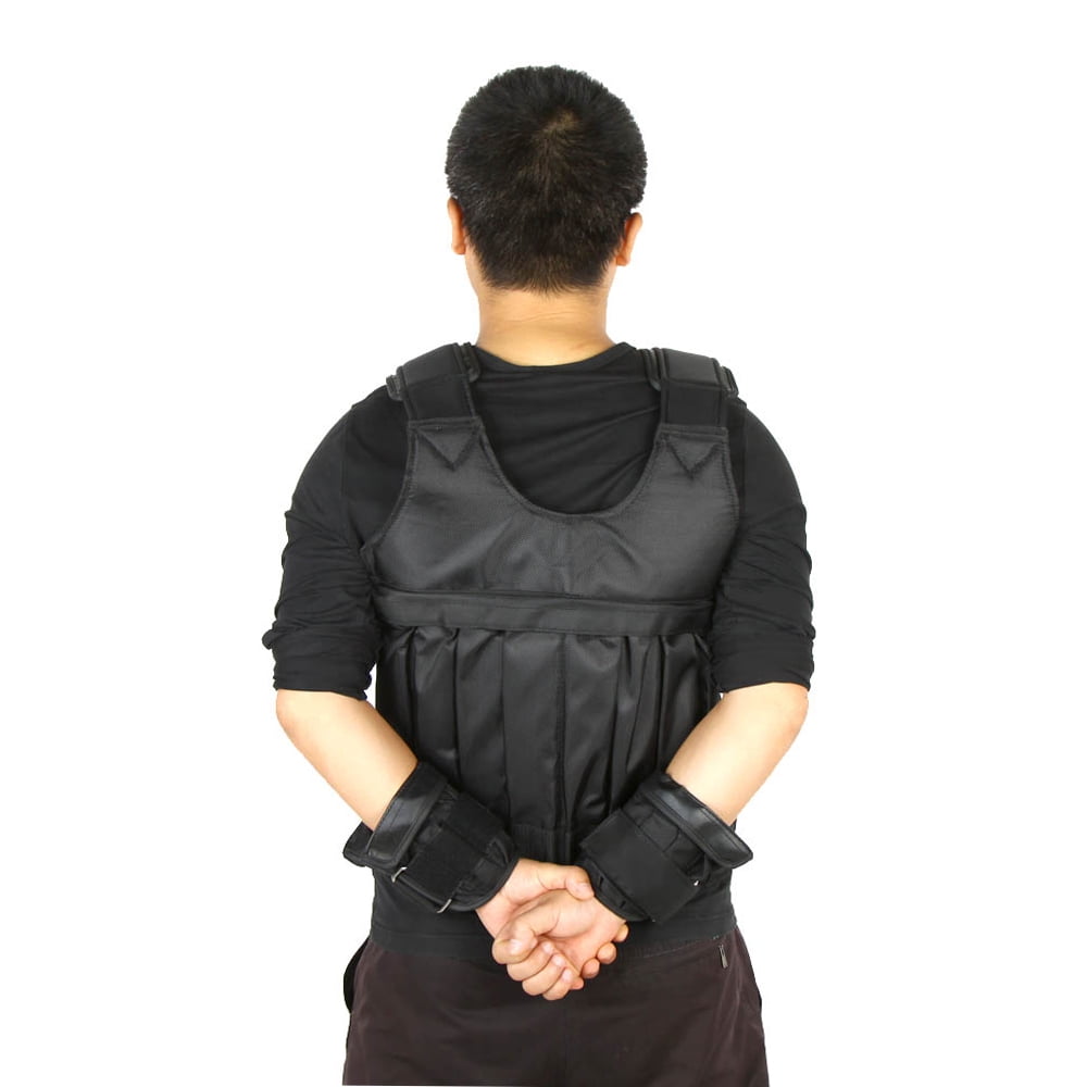 Riousery Adjustable Weighted Vest 44 lbs / 20kg Max Load Weight Jacket for Boxing Training Fitness Exercise Workout Waistcoat with 16 Empty Pouches Black