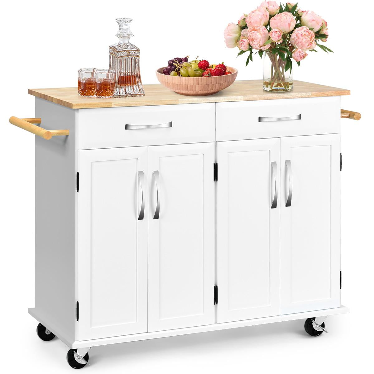 Giantex Kitchen Island Cart, Rolling Trolley Cart Utility w