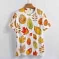 thumbnail image 3 of Autumn Harvest Maple Leaves Thanksgiving Women's T-Shirt Short Sleeve T Shirts Tops Tee Ladies Loose T, 3 of 6