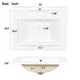 thumbnail image 6 of Modern 24-Inch Black Bathroom Vanity | Solid Wood Frame, Ceramic Sink Top, 3 Drawers & Soft-Close Door, 6 of 9