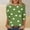 A903 Army Green, variant on St. Patrick's Day T-Shirt for Women Classic Small Shamrock Pattern Three Quarter Sleeve Crewneck Relaxed Fit Festive Holiday Graphic Top