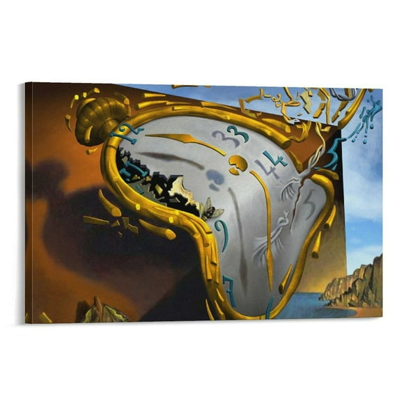 Póster de Salvador Dalí El reloj derretido Pósteres Impresión artística Foto de pared Pintura Póster Colgante Imagen Decoración de dormitorio familiar Regalo 08x12 pulgadas (20x30 cm)