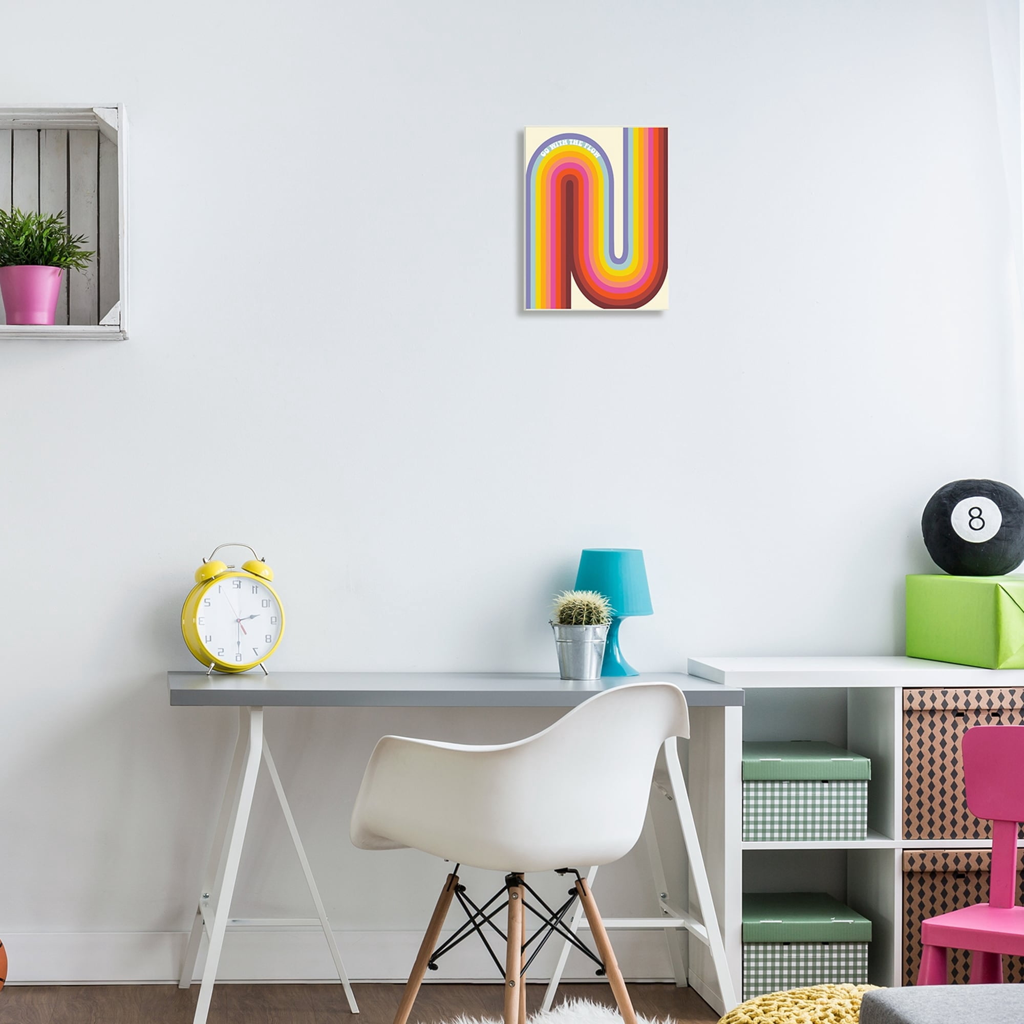 Stupell Industries Go With The Flow Fluid Rainbow Stripes Pattern Wood Wall Art, 13 x 19, Design by Anna Whitham