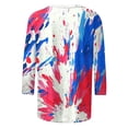 thumbnail image 4 of Uootdi 4th of July Tops for Women 3/4 Sleeve Crewneck American Flag Print Patriotic Casual Loose Fit Graphic Tees Gift, 4 of 6