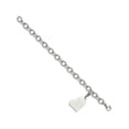 thumbnail image 3 of Stainless Steel Heart Charm Link Bracelet 8 Inches, 3 of 4