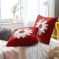 thumbnail image 7 of Red White Daisy Pillow Covers 18X18 Inch Set of 2 Modern Flower Throw Pillows Cover Spring Summer Decorative Pillowcase for Home Sofa Bedroom Porch, 7 of 7