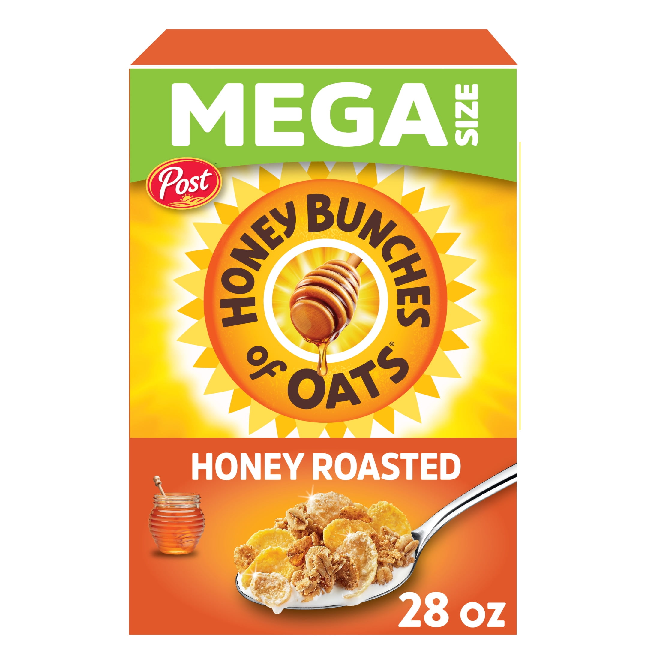 (12 pack) Honey Bunches of Oats Honey Roasted Breakfast Cereal with Oats and Granola Clusters, 28 oz Box