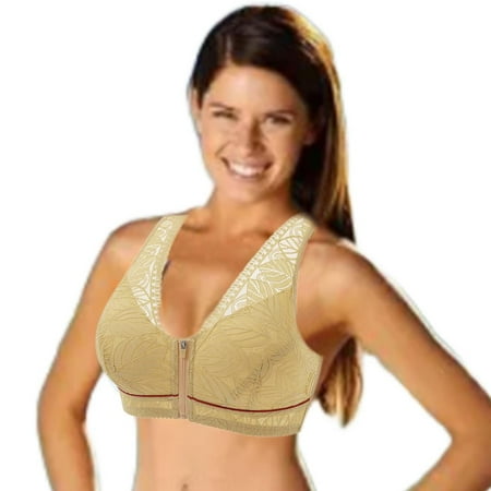 

Julam Women Front Close Bra Women s Tank Top Bras Comfort Wirefree Back Support Posture Full Coverage Bras improved
