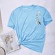 thumbnail image 4 of Tops de Manga Corta de las Mujeres, Cuello Redondo Impreso, Camiseta de Manga Corta para las Mujeres, 4 of 6