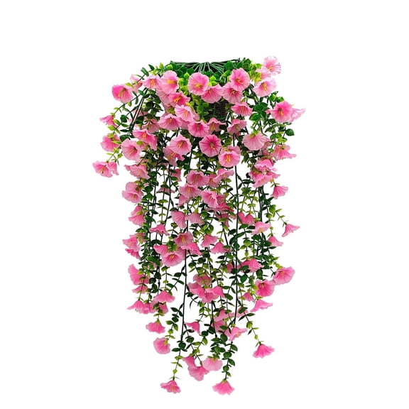 Eoozwa Artificial Hanging Rose Plants 29.53 in UV Resistant Fake Flower Swag Faux Floral Ivy Greenery for Wedding Valentine's Day Indoor Outdoor Porch Home Garden Balcony