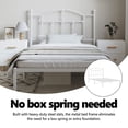 thumbnail image 5 of vidaXL White Twin Metal Bed Frame with Headboard & Slats, No Mattress, Easy Assembly, 5 of 9