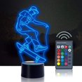 thumbnail image 1 of Children's Sports Skateboard 2D Illusion Night Light Touch Table Desk Lamp, Remote Control 16 Color Changing Skateboard Light, Skateboard Gift, Xmas Gift, Including DIY Gift Packaging, 1 of 5