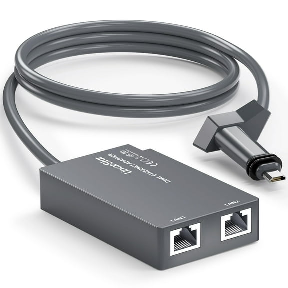 Multi Ports Starlink Ethernet Adapter for Starlink Gen 2 Wired External Network, 2 Ports Starlink Ethernet Adapter 1 to 2 [2 Devices Networked Simultaneously] - Up to 1 Gbps