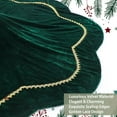 thumbnail image 6 of JEWLALO Christmas Tree Skirt, 60 Inch Green Velvet Fur Scalloped Tree Skirt Sparking Gold Lace Trim for Party Rustic Xmas Holiday Decorations All Year, 6 of 9