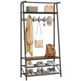 thumbnail image 1 of QinaQin Coat Rack, Shoe Bench, Multi-Functional Hallway Storage Rack with Metal Frame, Four-In-One Wood Grain Decorative Furniture, Suitable for Bathrooms and Hallways, 1 of 8