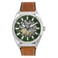 thumbnail image 1 of Fossil Everett Brown Leather Strap Green Skeleton Dial Automatic ME3261 Men's Watch, 1 of 1