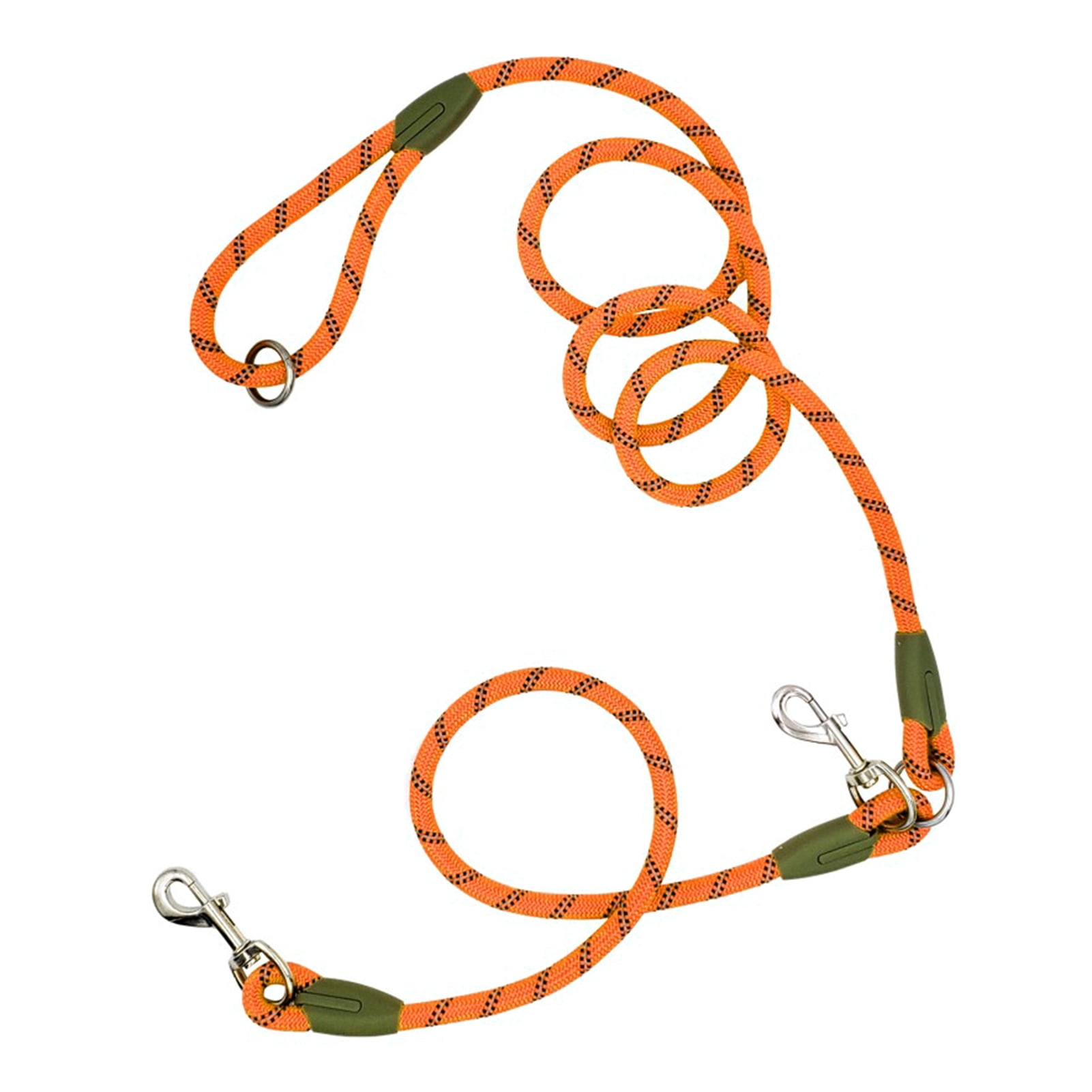 BIMZUC Hands-Free Dog Leash Nylon Training Walking Crossbody Pet Leash with Reflective Stitching Adjustable for Small Medium Large Dogs, Orange Color, Single Dog Leash Version