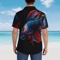 thumbnail image 4 of Sikiie Colorful Betta Fish Print Men's Hawaiian Shirt, Summer Beach Button Pocket Short Sleeve T-Shirt,X-Large, 4 of 7