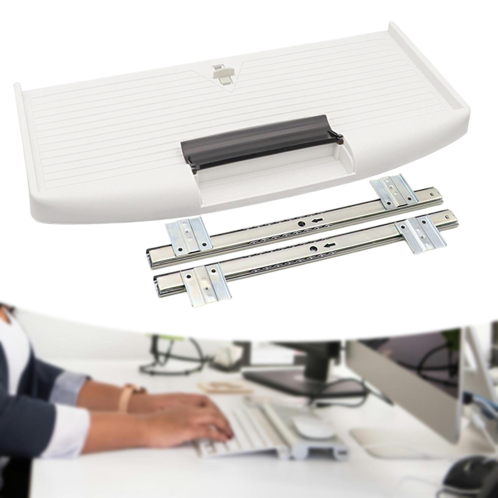 figatia under Table Computer Keyboard Drawer Replacement Saving Space Accessory Easily Install with Screws 54.7x27cm Slide Out White 27mm W Rail