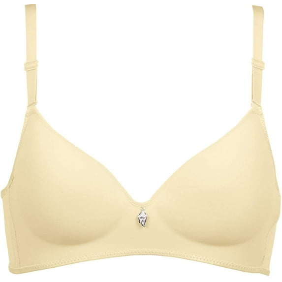 Bras for Women, Wirefree Bra, Padded Everyday Contour Bras Yellow 38C