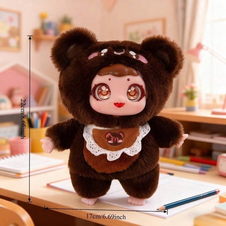 Plush Doll/Toys - Cute Kawaii Figurine With Expressive Eyes & Fluffy Ears | Compact Desktop Decor For Birthday Party Decorations Halloween/Easter Gifts Available In Multiple Colors