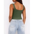 thumbnail image 3 of Zeagoo Womens Cropped Tank Tops 2026 Summer Square Neck Double Layer Slim Fitted Y2k Crop Top, 3 of 4