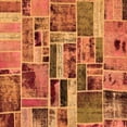 thumbnail image 1 of Ahgly Company Indoor Square Patchwork Orange Transitional Area Rugs, 3' Square, 1 of 4