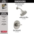 thumbnail image 4 of Delta Nicoli 14 Series H2Okinetic Shower Faucet Set, Brushed Nickel Shower Head and Handle Set, Valve Trim Kit, Stainless (Shower Valve Included), 4 of 8