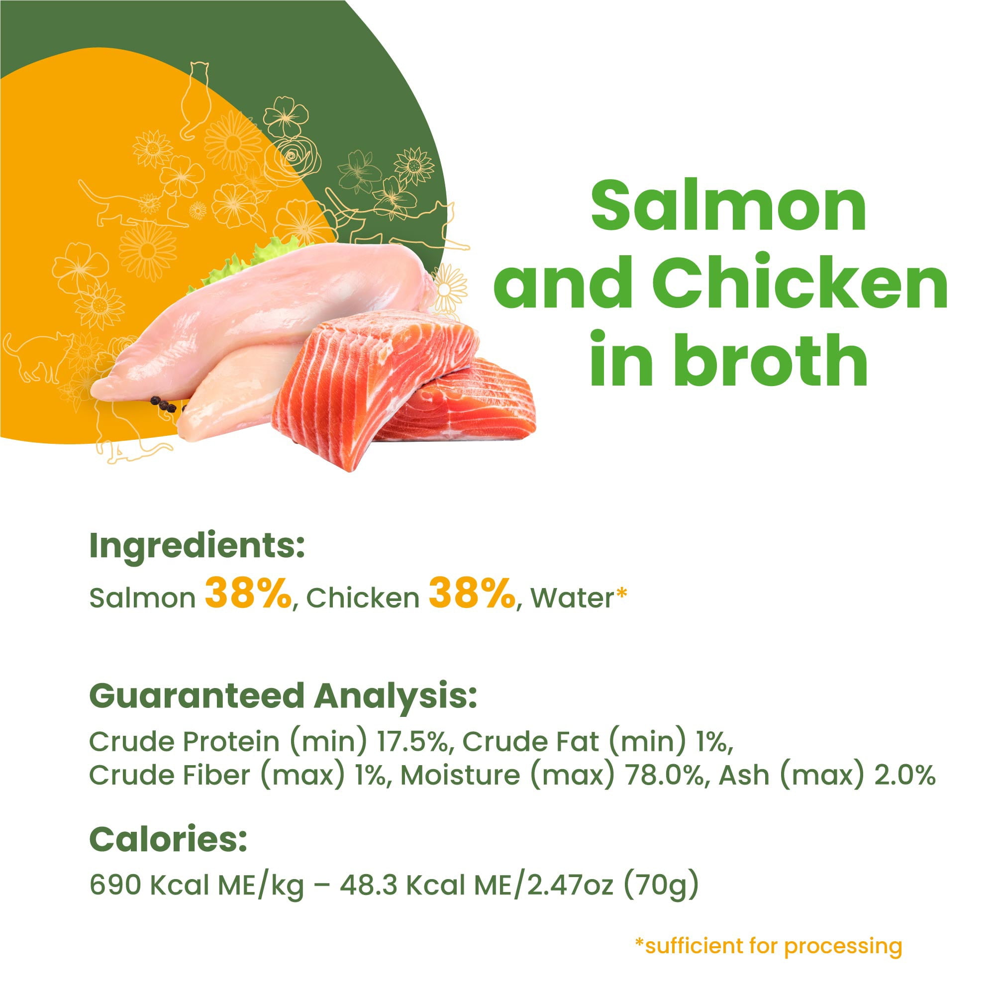Almo Nature: HQS Natural Cat 24 Pack: Salmon & Chicken In Broth - 2.47oz Cans, Supplemental Adult Cat Canned Wet Food, Limited Ingredient, Grain Free