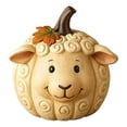 thumbnail image 4 of Farm Animal Pig Pumpkin Figurine, 4 Inch Cute Chubby Pig Resin Statue, Halloween Thanksgiving Fall Decorations, Rustic Farmhouse Table Centerpiece, Autumn Home Shelf Mantel Decor, 4 of 6