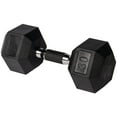 thumbnail image 1 of PRISP Rubber Encased Hex Dumbbell - Cast Iron Hand Weight for Home Gym, Exercise and Fitness with Rubber Grip; Sold Individually, 1 of 6