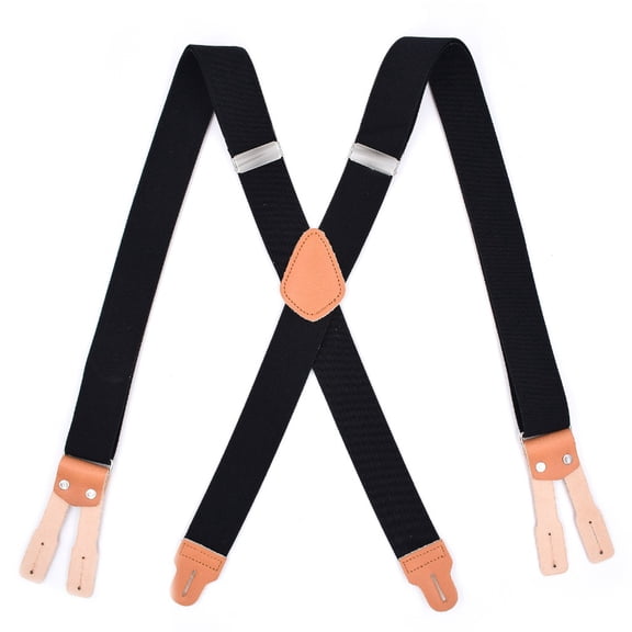 Women Or Men's Y-Back 1.4 Inches Wide Button End Elastic Adjustable Suspenders Braces Heavy Duty Big and Tall