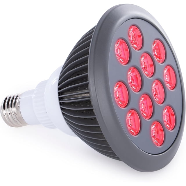 Red Light Therapy, 660nm 850nm, 12 Dual Chip LEDs, Portable and Targeted High Irradiance for Skin, Pain Relief, Anti-Aging, Muscle Recovery, Sleep - Power Cord & Base Included, HG24