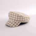 thumbnail image 4 of CoCopeaunts Beret Hats for Women Autumn Winter Hat Lattice Flat Top Men Wide Brim Newsboy Cap Female Keep Warm Military Cap, 4 of 7