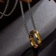 thumbnail image 4 of Retro Men's Necklace with Finger Ring Pendant Titaniums Steel Collarbone Chain Handmade Party Wear Neckchain Accessory Silver, 4 of 4