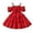czb# Red181, variant on CUZIBR Girls Off-Shoulder Dress Spaghetti Strap Puff Short Sleeve Smocked Ruffles Tiered Solid Color High Waist Princess Wedding Party Winter Dress,Red,2-3 Years