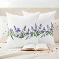 thumbnail image 3 of Spring Pastoral Floral Pillow Covers 2 Pack Watercolor Purple Flowers Pillowcase Waterproof Outdoor Throw Pillow Cover for Patio Garden Square Cushion 24”x24”, 3 of 9