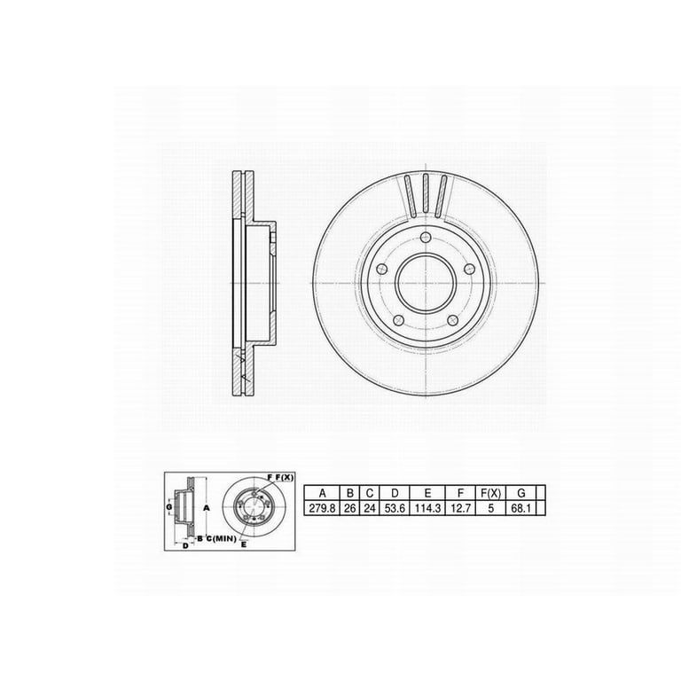 Winstop Brake Rotor, Front WS242901, Nissan 300ZX 1990 - Walmart.com