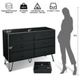thumbnail image 5 of TC-HOMENY 6-Drawer Wooden Dresser with Fabric Drawers, Chest of Drawers with Fabric Bins, Storage Organizer Perfect for Clothes and Accessories, Black, 5 of 13